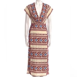 Johanna Ortiz Embroidered Abasca Midi Dress - XS